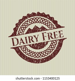 Red Dairy Free grunge stamp