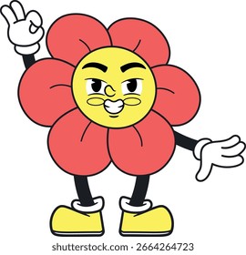 Red daisy flower ok gesture