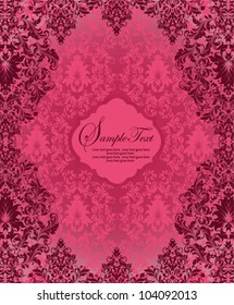 RED DAMASK FLORAL BACKGROUND