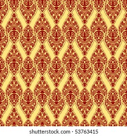 red damask texture, abstract seamless pattern; vector art illustration