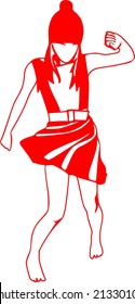 Red dancer - vector.