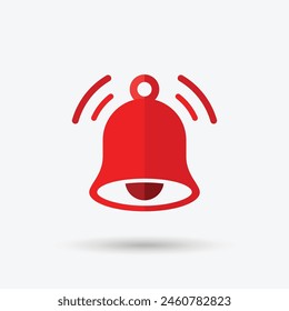 Red danger alarm bell or emergency notifications alert on rescue warning