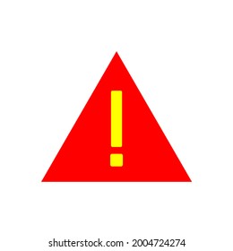 rote Gefahr, Aufmerksamkeit, Vorsicht, Risiko, Vorsicht, Fehlersymbol einzeln auf weißem Hintergrund.
