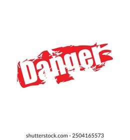 Red danger textured lettering typography vector design.