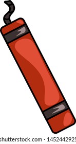 A red dangerous dynamite, vector, color drawing or illustration.
