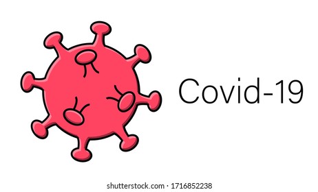 Red dangerous infectious deadly respiratory coronavirus pandemic epidemic, covid-19 microbe virus isolated on white background