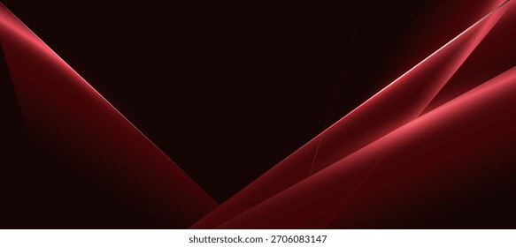 Red and dark abstract polygon luxury background vector. Social ads banner or Landing page.