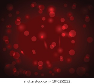 Red dark background with bokeh and lights