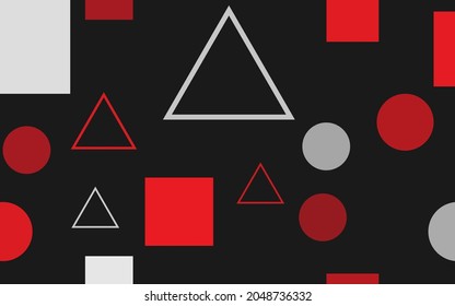 
red dark background, random minimalist abstract illustration vector for logo, card, banner, web and printing.