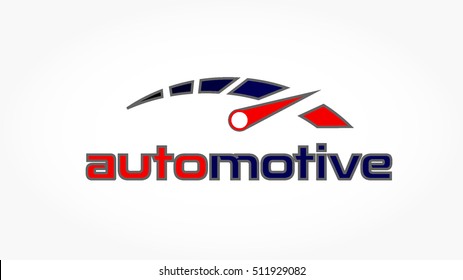 red dark blue speedometer with grey stroke for automotive logo vector