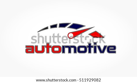 red dark blue speedometer with grey stroke for automotive logo vector
