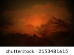 red and dark cloud on black sky background.