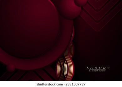 Red dark design, round frame, silhouette of arrows, wavy pattern