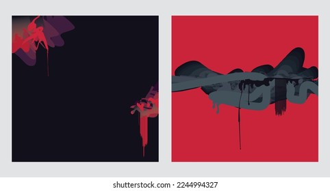 red and dark grunge abstract minimalist digital artwork illustrations for wall decoration, postcard brochure cover design, and others.