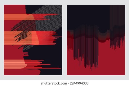red and dark grunge abstract minimalist digital artwork illustrations for wall decoration, postcard brochure cover design, and others.
