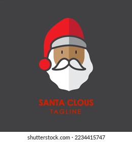 rojo y rojo oscuro santa claus, cara y cabeza de santa a todo color
