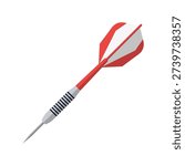 Red Dart arrow flat vector illustration isolated on white background