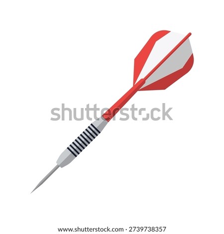 Red Dart arrow flat vector illustration isolated on white background