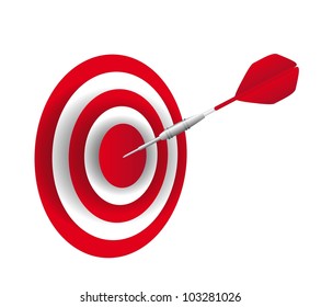 red dart with dartboard isolated over white background. vector
