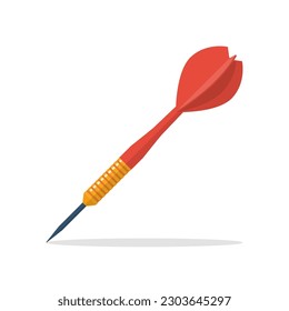 Red dart flat icon. Vector illustration flat design. Isolated on white background.