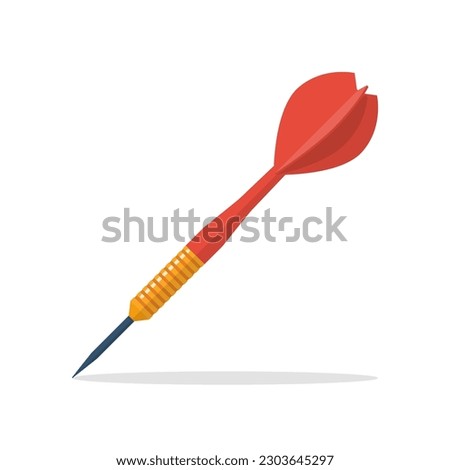 Red dart flat icon. Vector illustration flat design. Isolated on white background.
