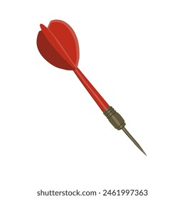 Red dart on white background. Vector illustration