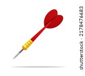 Red dart vector isolated illustration