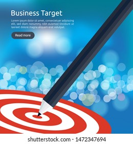 red dartboard center goal. strategy achievement and business success flat design. Archery dart target and arrow for banner or background. vector concept with graph and dollar icon illustration.