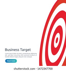 red dartboard center goal. strategy achievement and business success flat design. Archery dart target and arrow for banner or background. vector concept with graph and dollar icon illustration.