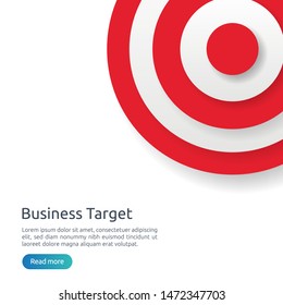 red dartboard center goal. strategy achievement and business success flat design. Archery dart target and arrow for banner or background. vector concept with graph and dollar icon illustration.