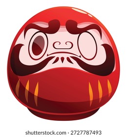 Boneca daruma vermelha trazendo boa sorte, um amuleto japonês tradicional