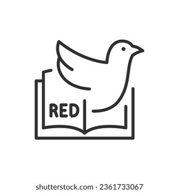 Red Data Book animals, linear icon. Red List. Book of rare and endangered species of animals and plants. Line with editable stroke