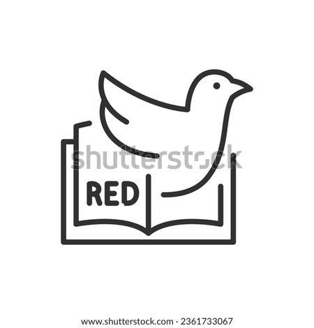 Red Data Book animals, linear icon. Red List. Book of rare and endangered species of animals and plants. Line with editable stroke