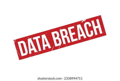 Red Data Breach Rubber Stamp Seal Vector