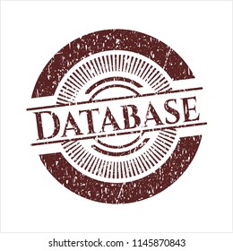 Red Database distress grunge seal
