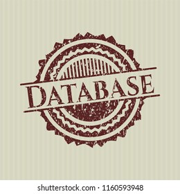 Red Database distress with rubber seal texture