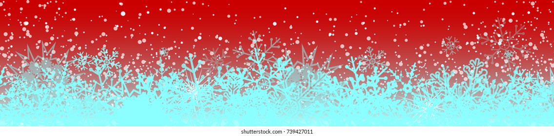 Red december background snowflake - stock vector