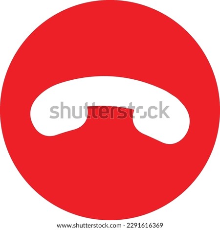 red decline call icon . decline phone call button. handset icon . vector illustration