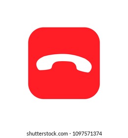 Red decline phone vector icon isolated