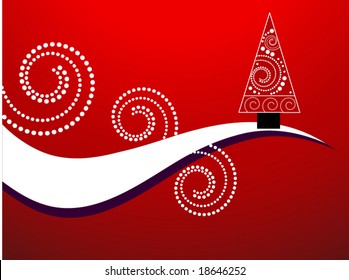 red decorated christmas tree