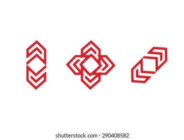 Red decorative arrows