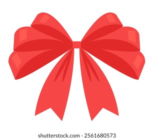 Red decorative bows icon isolated concept. Vector flat graphic design isolated illustration
