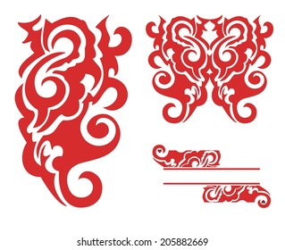 Red decorative elements
