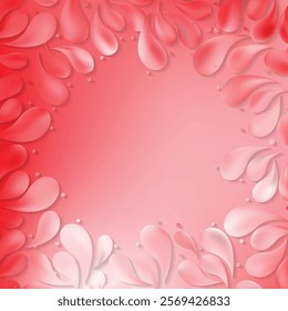 Red Decorative Floral Drops Background