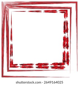 Red decorative frame. Border design element. Ornamental vector rectangle. Classic frame style.