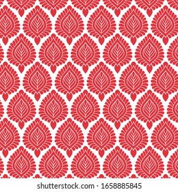 Patrón indio rojo decorativo con fondo blanco