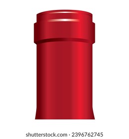 Red decorative polyethylene cap for cork wine cork.