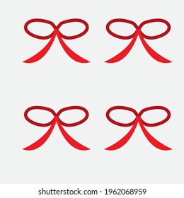 Red decorative ribbon. For a cute gift decoration. Color ribbon decoration