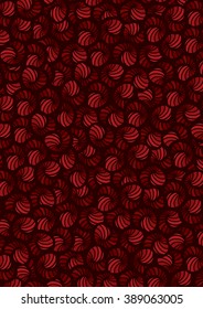Red decorative shell inspired symbol with black outline. Zentangle doodle seamless pattern design for abstract background. Vector illustration.