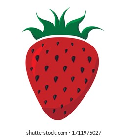 Rote dekorative Erdbeere einzeln. Erdbeeren-Vektorillustration